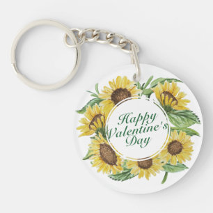 Zonnebloemen Valentijnsdag Sleutelhanger Lijst