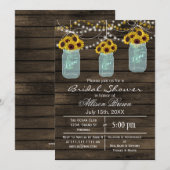 Zonnebloemen van Barnwood mason jar rustige vrijge Kaart (Voorkant / Achterkant)