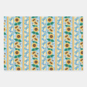 Zonnebloemen van bijen Reeks 3 Inpakpapier Vel (Voorkant 3)