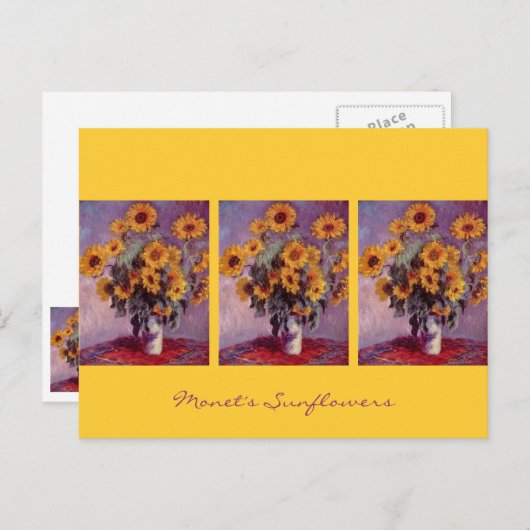 Zonnebloemen van Claude Monet Briefkaart (Voorkant / Achterkant)