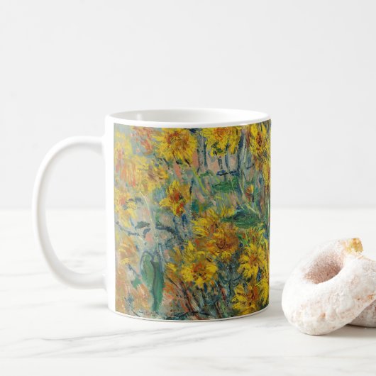 Zonnebloemen van Claude Monet Koffiemok (Met donut)