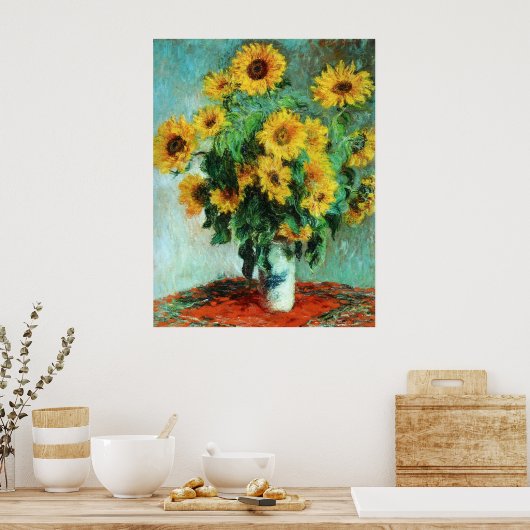 Zonnebloemen van Claude Monet Poster (Keuken)