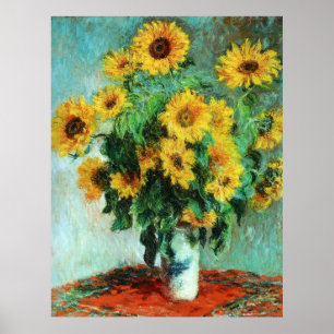 Zonnebloemen van Claude Monet Poster