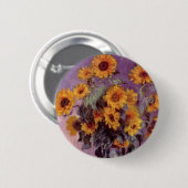Zonnebloemen van Claude Monet Ronde Button 5,7 Cm (Voorkant /achterkant)