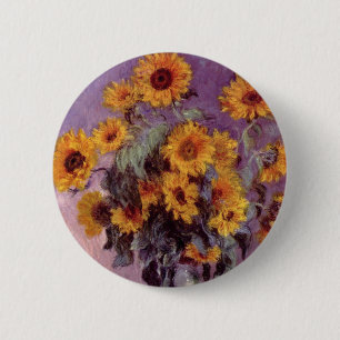 Zonnebloemen van Claude Monet Ronde Button 5,7 Cm