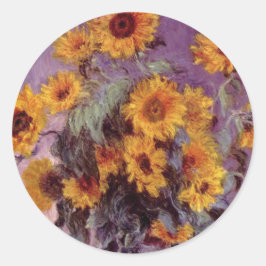 Zonnebloemen van Claude Monet Ronde Sticker
