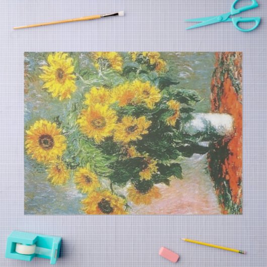 Zonnebloemen van Claude Monet Tissue Paper Tissuepapier (Craft)