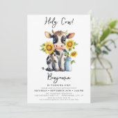 Zonnebloemen van de korte Koe Moderne Eenvoudige B Kaart (Staand voorkant)