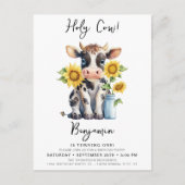 Zonnebloemen van de korte Koe Moderne Eenvoudige B Uitnodiging Briefkaart (Voorkant)