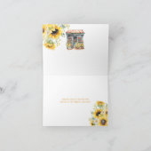 Zonnebloemen van de markt Vrijgezellenfeest gevouw Bedankkaart (Binnen)