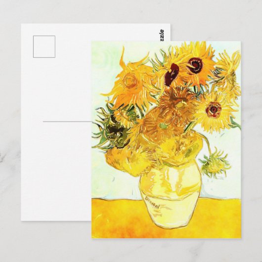 Zonnebloemen - Van Gogh Briefkaart (Voorkant / Achterkant)