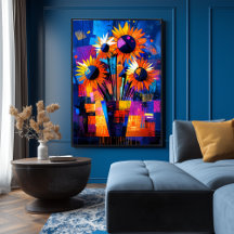 Zonnebloemen – Van Gogh Opnieuw Levendig Abstract