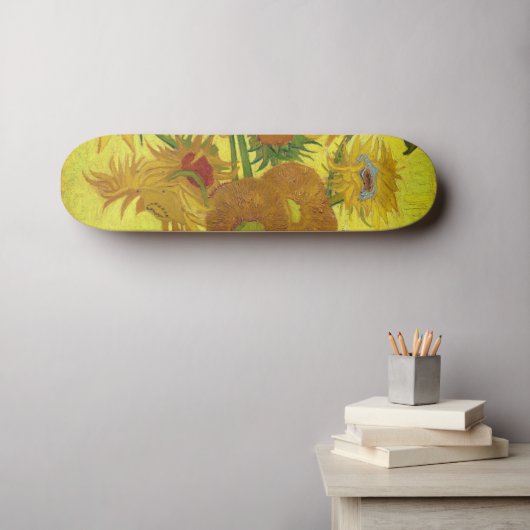 Zonnebloemen (Van Gogh) Persoonlijk Skateboard (Muurkunst (Horizontaal))