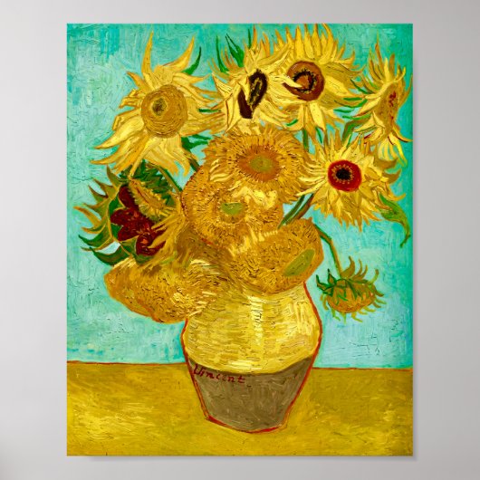 Zonnebloemen van Gogh Poster (Voorkant)