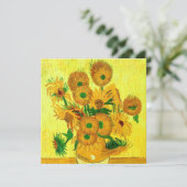 Zonnebloemen van Gogh Save The Date (Staand voorkant)