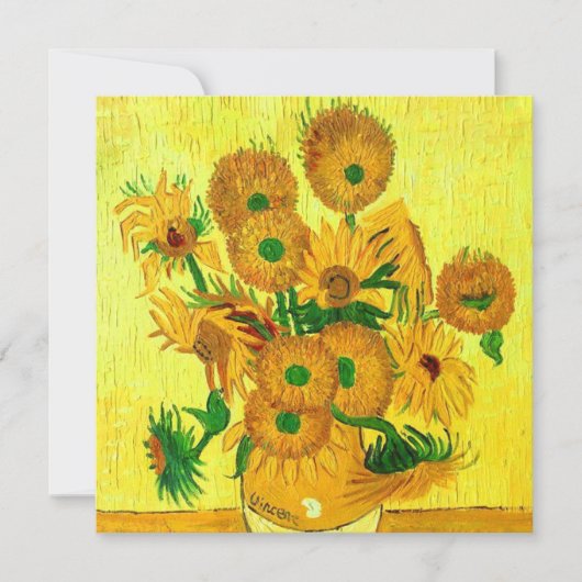 Zonnebloemen van Gogh Save The Date (Voorkant)