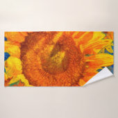 Zonnebloemen. Van Gogh stijl imitatie. Badhanddoek (Badhanddoek)