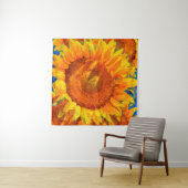 Zonnebloemen. Van Gogh stijl imitatie. Wandkleed (In Situ (horizontaal))