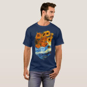 Zonnebloemen Van GoghVintage Floral Pocket T-shirt (Voorkant volledig)