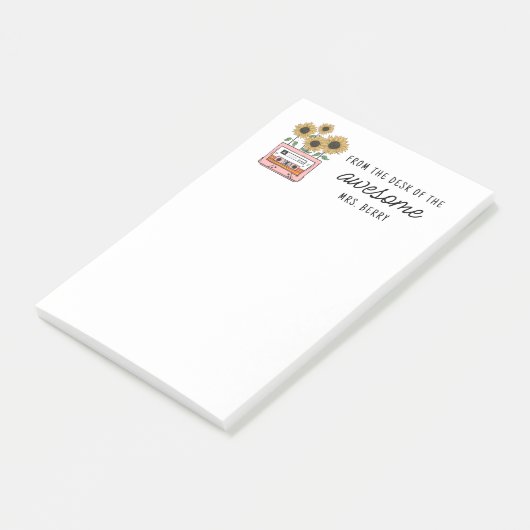  zonnebloemen van het bureau van de leraar post-it® notes (Schuin)