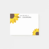 Zonnebloemen van het bureau van de leraar post-it® notes (Voorkant)