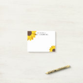 Zonnebloemen van het bureau van de leraar post-it® notes (Op bureau)