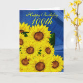 zonnebloemen van het Wenskaart van de 100ste Kaart (Gele Bloem)