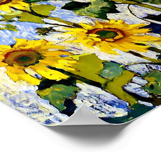 Zonnebloemen van Konstantin Gorbatov Poster (Hoek)