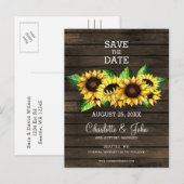 zonnebloemen van schors - land aankondigingskaart (Voorkant / Achterkant)