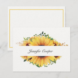 Zonnebloemen van uw bureau een persoonlijke Kaart Notitiekaartje