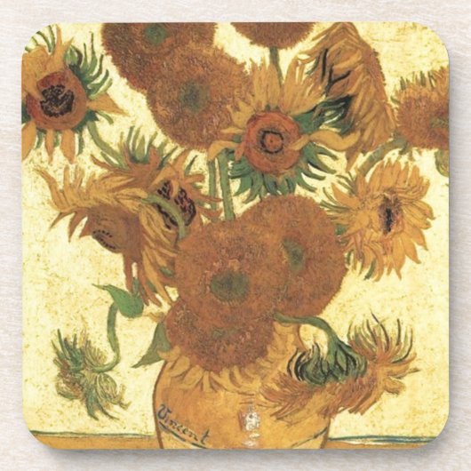 Zonnebloemen van Van Gogh Drankjes Onderzetter (Voorkant)