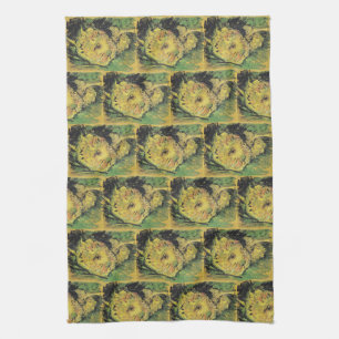 Zonnebloemen van Van Gogh - Helder Geel Bloemstuk Theedoek