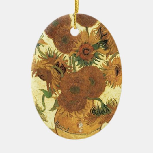 Zonnebloemen van Van Gogh Keramisch Ornament (Voorkant)