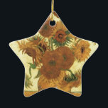 Zonnebloemen van Van Gogh Keramisch Ornament<br><div class="desc">Toch leven: Vase met vijftien zonnebloemen Schilderen door Vincent van Gogh Voor expressionisme is niet alleen een manier om dingen te zien: het is ook een manier om ze te maken, om ze te schilderen. Een expressionist schildert niet "vlak" en in zuivere tonen-hij breekt zijn tonen op en past hen...</div>