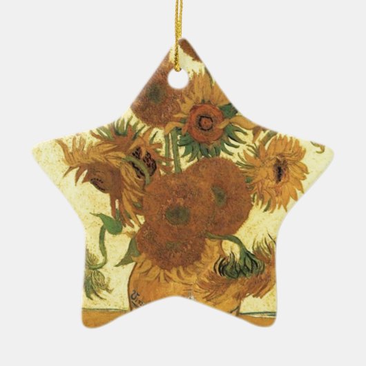 Zonnebloemen van Van Gogh Keramisch Ornament (Voorkant)