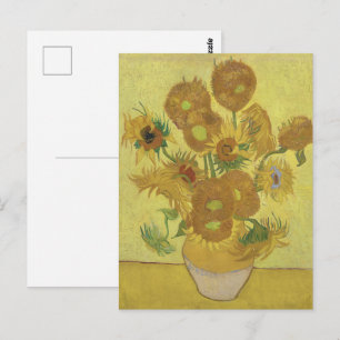 Zonnebloemen van Van Gogh - Levendig geel op geel Briefkaart