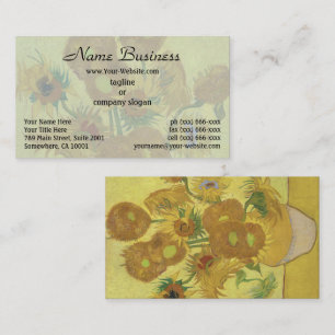 Zonnebloemen van Van Gogh - Levendig geel op geel Visitekaartje