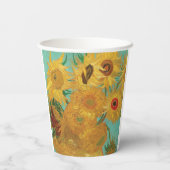 Zonnebloemen van Van Gogh  Papieren Bekers (Achterkant)