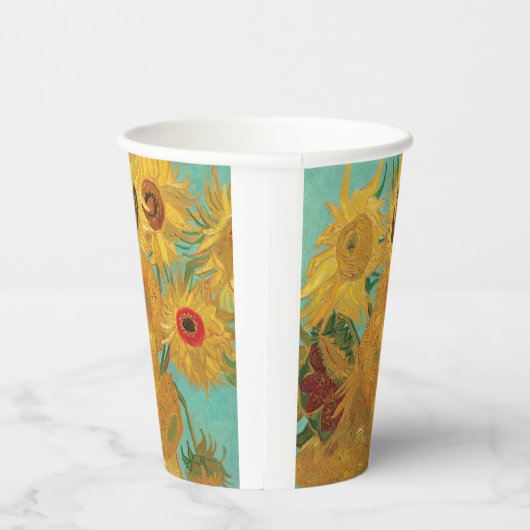 Zonnebloemen van Van Gogh  Papieren Bekers (Rechts)
