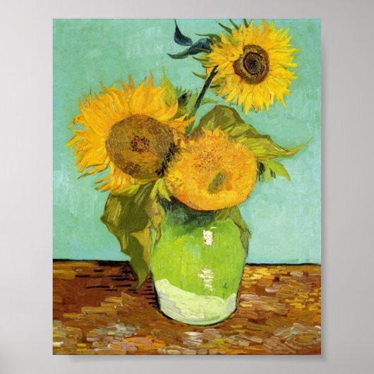 Zonnebloemen van Van Gogh Poster (Voorkant)