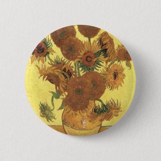Zonnebloemen van Van Gogh Ronde Button 5,7 Cm (Voorkant)