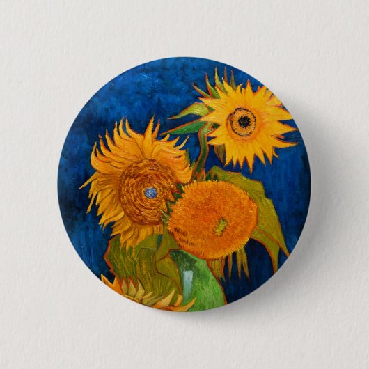 Zonnebloemen van Van Gogh Ronde Button 5,7 Cm (Voorkant)
