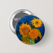 Zonnebloemen van Van Gogh Ronde Button 5,7 Cm (Voorkant /achterkant)