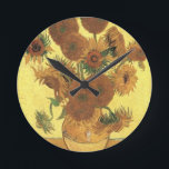 Zonnebloemen van Van Gogh Ronde Klok<br><div class="desc">Toch leven: Vase met vijftien zonnebloemen Schilderen door Vincent van Gogh Voor expressionisme is niet alleen een manier om dingen te zien: het is ook een manier om ze te maken, om ze te schilderen. Een expressionist schildert niet "vlak" en in zuivere tonen-hij breekt zijn tonen op en past hen...</div>