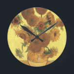 Zonnebloemen van Van Gogh Ronde Klok<br><div class="desc">Toch leven: Vase met vijftien zonnebloemen Schilderen door Vincent van Gogh Voor expressionisme is niet alleen een manier om dingen te zien: het is ook een manier om ze te maken, om ze te schilderen. Een expressionist schildert niet "vlak" en in zuivere tonen-hij breekt zijn tonen op en past hen...</div>