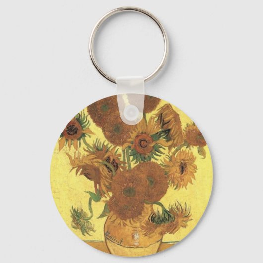 Zonnebloemen van Van Gogh Sleutelhanger (Voorkant)
