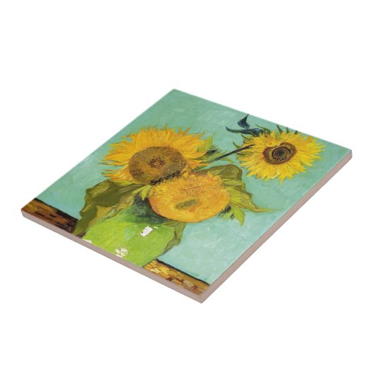 Zonnebloemen van Van Gogh Tegeltje (Zijkant)
