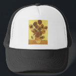 Zonnebloemen van Van Gogh Trucker Pet<br><div class="desc">Toch leven: Vase met vijftien zonnebloemen Schilderen door Vincent van Gogh Voor expressionisme is niet alleen een manier om dingen te zien: het is ook een manier om ze te maken, om ze te schilderen. Een expressionist schildert niet "vlak" en in zuivere tonen-hij breekt zijn tonen op en past hen...</div>