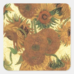 Zonnebloemen van Van Gogh Vierkante Sticker