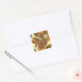 Zonnebloemen van Van Gogh Vierkante Sticker (Envelop)